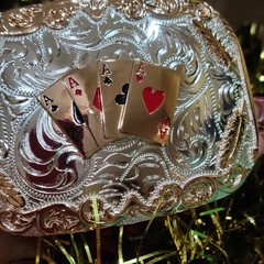 Four Aces Western Belt Buckle Cowboy Fashion Rodeo Jeans Buckle