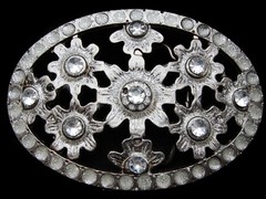 LL17136 REALLY NICE FILIGREE **CRYSTAL FLORAL ORNAMENTS** FASHION BELT BUCKLE