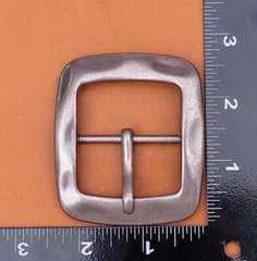 Vintage Silver Square Center Bar Pin Buckle for Leathercraft Belt Fit 40mm Strap