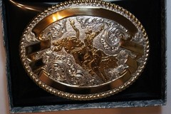 Crumrine M&F Western Oval BULL RIDER Belt Buckle c02084