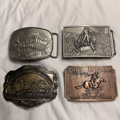Lot Of 4 Men’s Western Belt Buckles