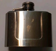 2 oz. Stainless Steel Flask Metal Removable Concealed Belt Buckle Alcohol Drinks