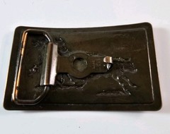 Vintage Embossed Calf/Steer Roping Belt Buckle☆1960s☆Copper Toned Metal☆USA☆☆☆☆☆