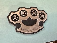 Empire Clothing Knuckles Cut Out Belt Buckle Company Advertising Promo