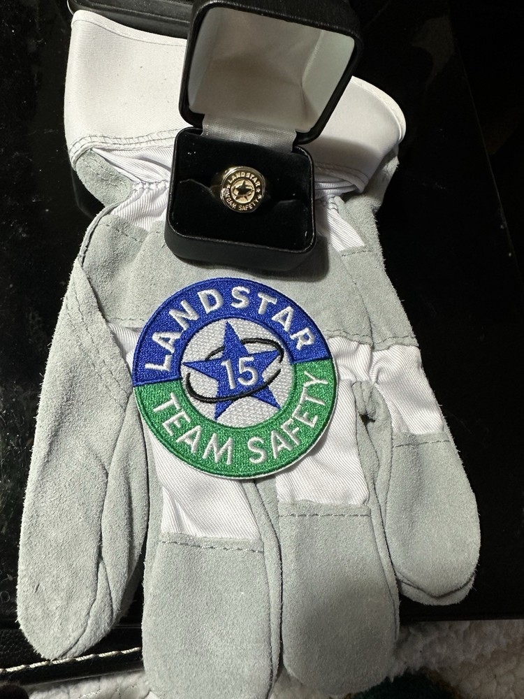 Landstar 15 yr Safety Gold 14K ring with diamond size 8/12 & Belt Buckle for Men