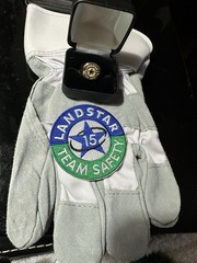 Landstar 15 yr Safety Gold 14K ring with diamond size 8/12 & Belt Buckle for Men