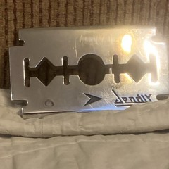 Men&rsquo;s Silver Metal Razor Blade Slide Belt Buckle, Rectangular.