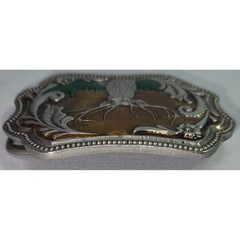 Vintage Inspired Stag Deer Belt Buckle Western Wildlife Green Forest Metal 2020