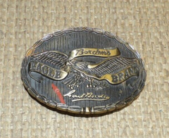 Vintage Borden&rsquo;s Eagle Brand Eagle Oval Solid Bronze Belt Buckle