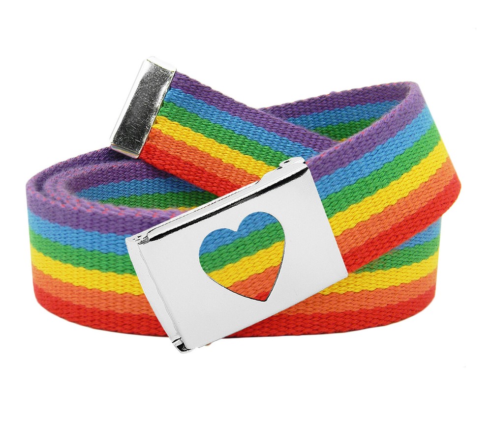 Build A Belt Adult Heart Flip Top 1.25&Prime; Wide Buckle with Canvas Web Belt