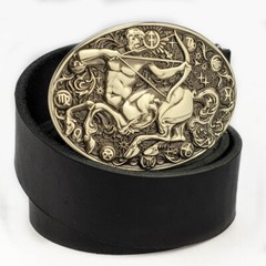 Sagittarius german silver belt buckle, Horoscope Astrological Zodiac Sign buckle