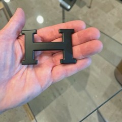 Auth HERMES 38MM Noir H Belt Buckle Matte Black Finish (excellent)