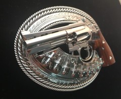 (MADE BY ORDER) BUCKLE HANDMADE STAINLESS STEEL WESTERN STYLE GUN PYTHON #2