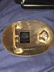 Vintage Crumrine Heavy Silver Plate Jewelers Bronze Western Buckle Oil Company