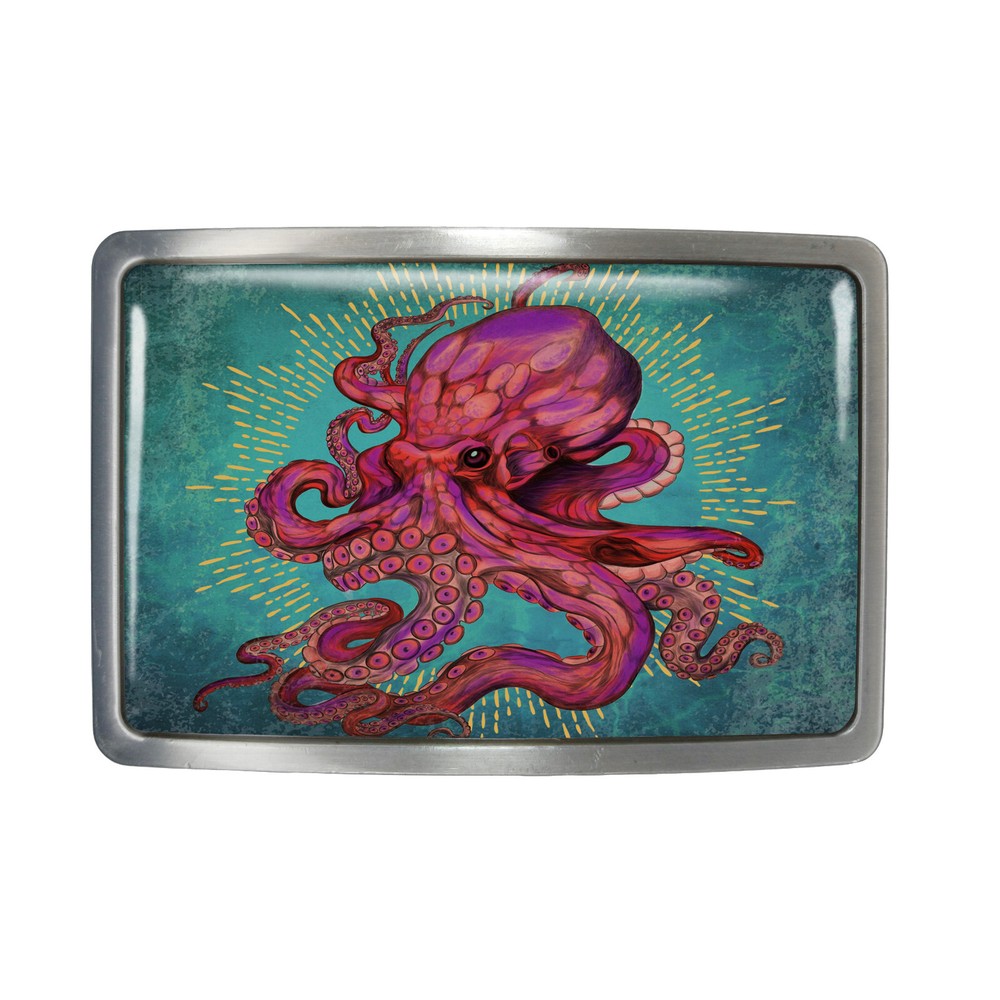 Kraken Belt Buckle – Colorful Octopus Handmade Belt Buckle – 43