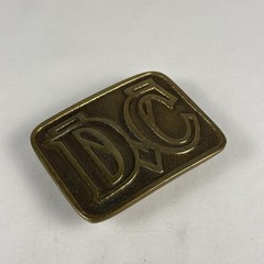 Vintage Dee Cee Brand Brass Belt Buckle Washington Manufacturing Workwear