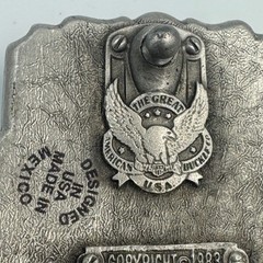 Bald Eagle Belt Buckle Western Americana Black Enamel Silver Tone