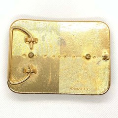 Silver Dollar Baby Blue & Gold Mirror Western Style Belt Buckle