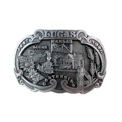 Vintage Lucas Kansas 392/500 1987 Centennial Western Metal Belt Buckle Dart