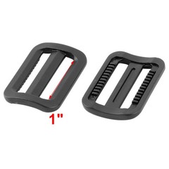 Travel Plastic Adjustable Backpack Glide Buckle Black 25mm Strap Width 18pcs