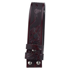 Leather Belts Without Buckle Two Layer Embossed No Buckle Strap Buckle Free Belt