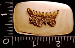 LL18117 VINTAGE ***COVERED WAGON*** POLISHED SILVERTONE BELT BUCKLE