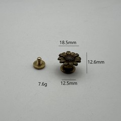 Vintage Bronze Sun Flower Button For Denim Jeans,Fabric Hats Decorative BT lot