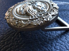 NIB RARE Peter Doig for DIOR ruthenium 35mm belt buckle lion head collectible