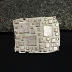 Rose Mother of Pearl Belt Buckle With Square 3D Pattern In Modern Style