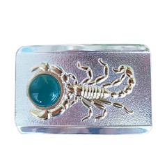 Scorpion Jade Solid Mens Silver Plated Brass Belt Buckle Western Cowboy Antique