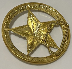 Star Belt Buckle Gold Sparkly Pentagram Emo Skater Wicca Gothic Punk Texas