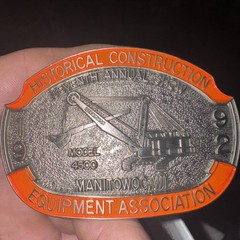 Historical Construction Equipment Show Belt Buckle Limited Edition Embossed 1992