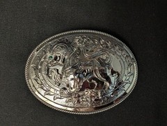Vintage Western Horse Head Belt Buckle Silver Tone Cowboy Rodeo Equestrian