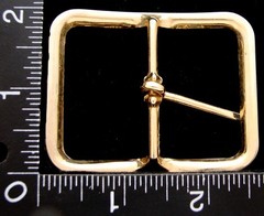 LL26102 VINTAGE ***RECTANGULAR SHAPE*** GOLDTONE TONGUE TYPE BELT BUCKLE