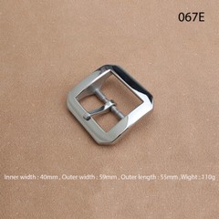 Octagonal Solid Brass Pin Belt Buckle For Men Women Leatherwork Craft DIY 4.0CM