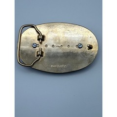 Brass Western Cowgirl Jasper Stone Engraved Belt Buckle OS Gold