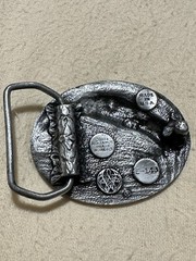 PEWTER BELT BUCKLE, « TROUT » 3-D DESIGN, SISKIYOU-BERGAMOT USA