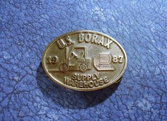 US Borax 20 Twenty Mule Team 1987 Supply Warehouse Mining Belt Buckle