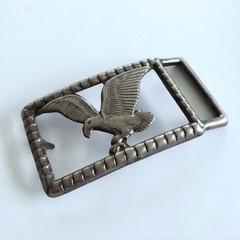 Vintage Eagle Belt Buckle Silvertone Embossed Country Western Rodeo Biker Retro
