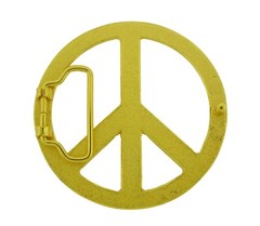 New Men Women Peace Sign Belt Buckle Symbol Dove Peace-Lover-Keeper Gold Metal