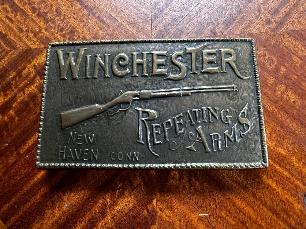 Vintage Winchester Repeating Arms Fire Arms New Haven CT. Belt Buckle(01)