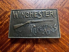 Vintage Winchester Repeating Arms Fire Arms New Haven CT. Belt Buckle(01)
