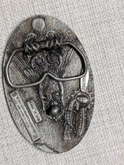 vintage USA made FISHING belt buckle 1970s brass TROUT sky patrol CAPT HAWKS