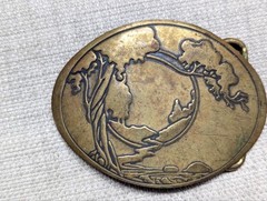 1970s vintage TREE OF LIFE belt buckle SOLID BRASS hippie boho WESTERN cowboy