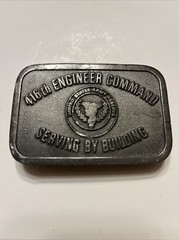 416 Engineer Command Serving Building Army Reserve Service Vintage Belt Buckle