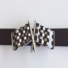 Men Belt Buckle Car Racing Flag Belt Buckle Gürtelschnalle Boucle de ceinture