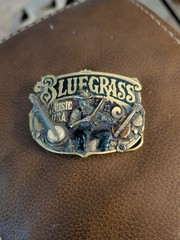 The Great American Buckle Co. Bluegrass Music Western Enamel Buckle 1.5&Prime; Vtg