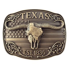 GRAERRY Cowboy Belt Buckle for Men Women Medium, 004 Bronze Texas 1836