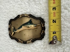VTG 1979 RAINTREE MARLIN FISH BELT BUCKLE (3 1/2&Prime; X 2 3/4&Prime;)
