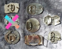 Lot Of 7 Belt Buckles The Who, Skull, Cadillac, Jamaica, Dice